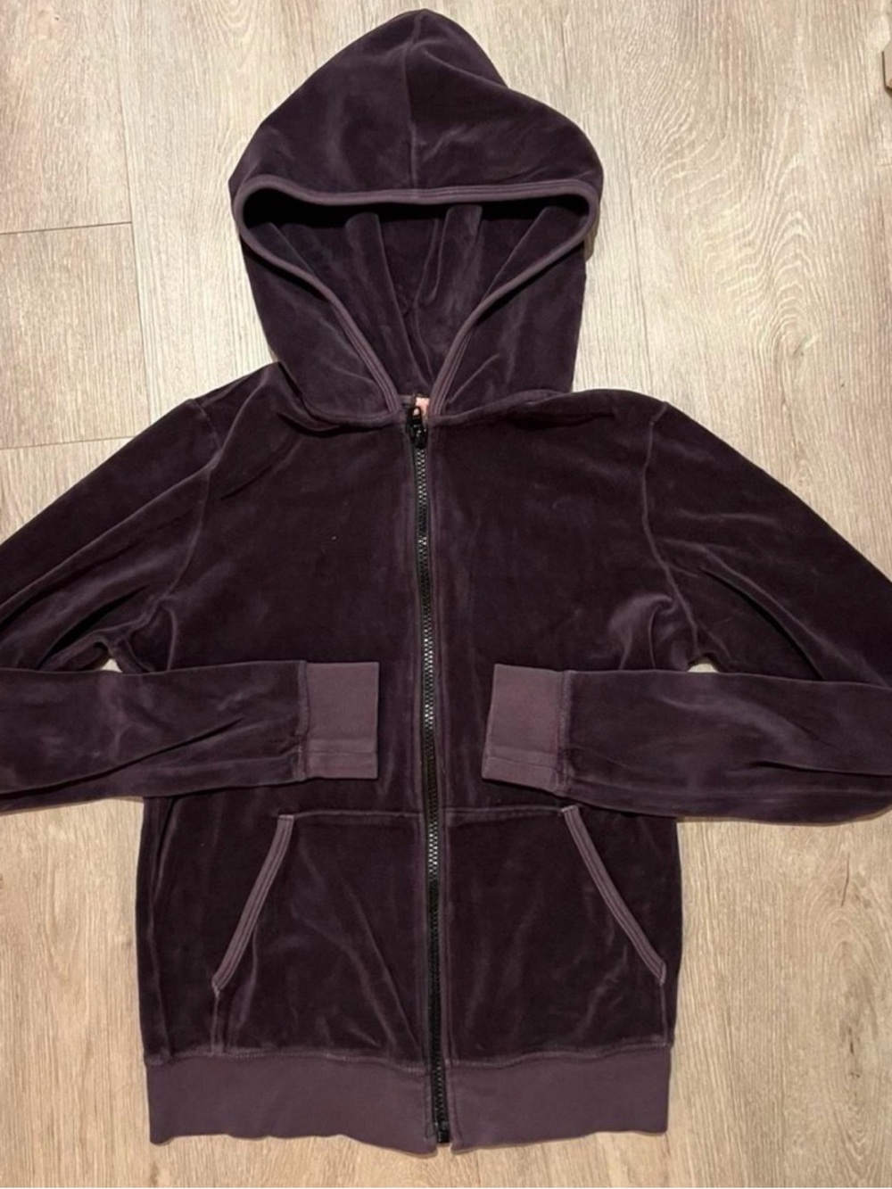 Juicy Couture velvet zip up hoodie in plum